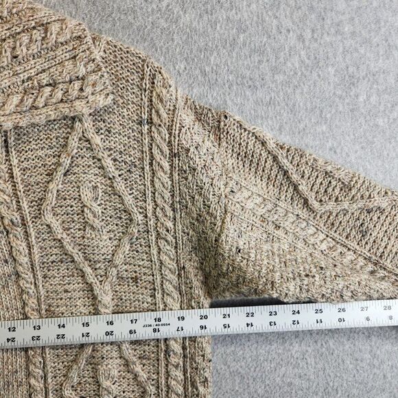 Carraig Donn Sweater Womens M Gray Cable Knit Shawl Cape Cletic Ireland Wool - Picture 6 of 12